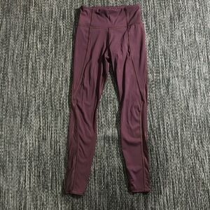 Athleta leggings lightning stash pocket tight antique burgundy XS